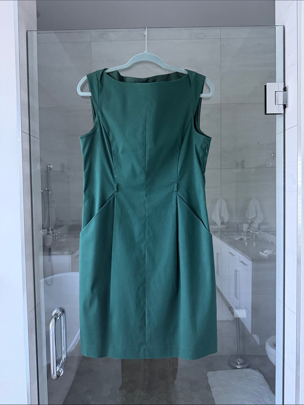 Theory Sleeveless Midi Dress in Forest Green